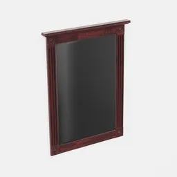 Rectangular bathroom mirror with wooden frame, realistic textures, for Blender 3D interiors.