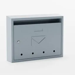 Detailed 3D rendered model of a sleek modern mailbox for Blender users looking for realistic exterior assets.