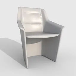 Office Armchair White Leather