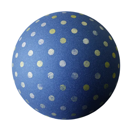 Blue Satin Metallic Polka Dots