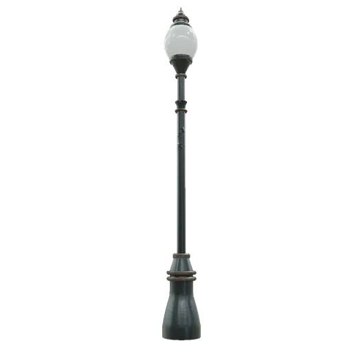 Detailed 3D model of an ornate street lamp designed for Blender rendering, with intricate textures.