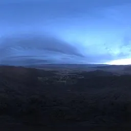 Sunset Over Hills and Valley