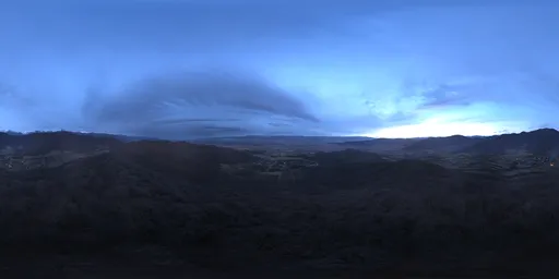Sunset Over Hills and Valley
