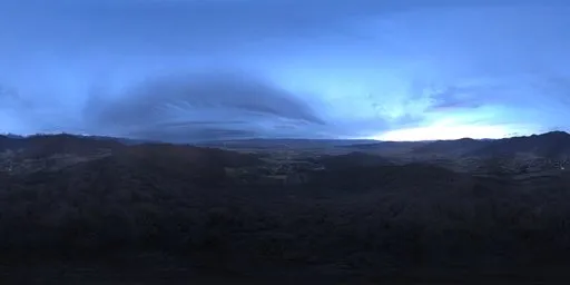 Sunset Over Hills and Valley