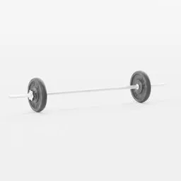 Detailed 3D model of a 50kg weightlifting barbell, ideal for Blender 3D rendering and animation.