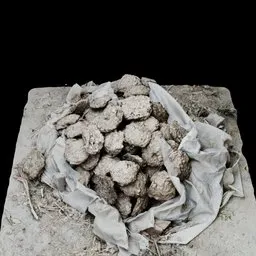 Pile of Dried Cow Dung Cakes