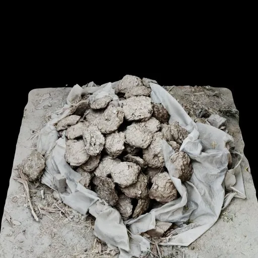 Pile of Dried Cow Dung Cakes