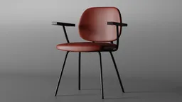 High-quality 3D-rendered modern chair with armrests, designed in Blender for interiors.