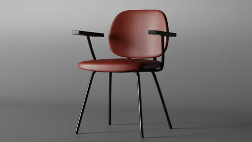 High-quality 3D-rendered modern chair with armrests, designed in Blender for interiors.