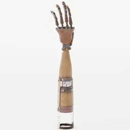"A highly detailed and versatile robotic wooden hand 3D model for Blender 3D. This rigable hand features a rustic appearance, highlighting its age and wear, while retaining its functional bionic implants. Perfect for creating realistic robotic characters and scenes in Blender 3D."