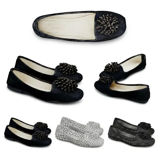 Black Velvet  Ballet Flats