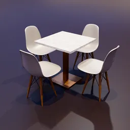 High-quality 3D-rendered patio chair and table set designed for Blender, ideal for outdoor dining scenes.