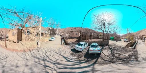 Rural Mountain Village Parked Cars HDRI