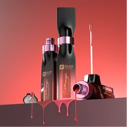 Lipstick with liquid drops
