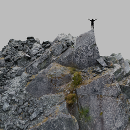 Rugged Rocks on Mountain Landscape