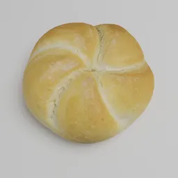 Realistic 3D model of a Kaiser roll, perfect for bakery scenography in Blender.