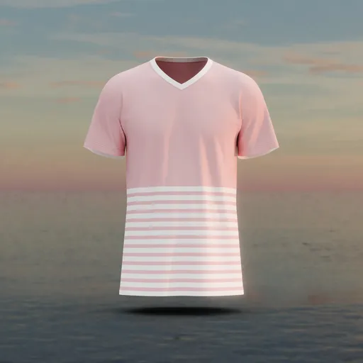 V-Neck Set In Sleeve Tee Design