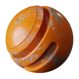 Weathered Damaged Orange Paint