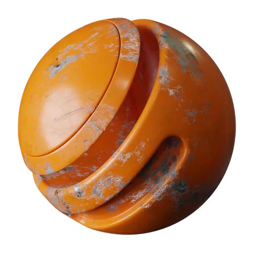 Weathered Damaged Orange Paint