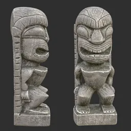 Tiki God Hidden Idol Statue Stone