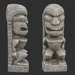 Tiki God Hidden Idol Statue Stone