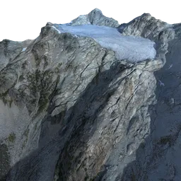 Glacier Ice on Rugged Mountain