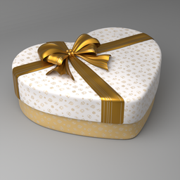 Gift Box in Love Heart Shape Beige Colour - Christmas Present