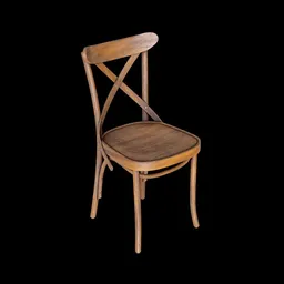 "Explore stunning wooden chair 3D model with Directoire style, available on BlenderKit. With intricate detailing and a wooden seat and back, this chair is perfect for furniture enthusiasts and Blender 3D users alike."