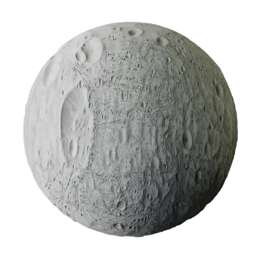 High-resolution 8K Moon surface PBR texture for 3D modeling in Blender, with detailed craters and customizable color options.