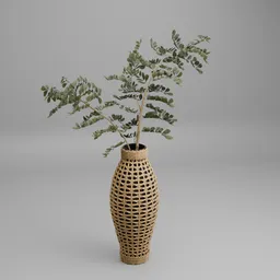 Woven Vase Eucalyptus Arrangement