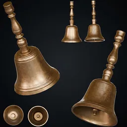 Vintage Aged Bronze Hand Bell