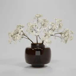 White Blossom Glass Vase