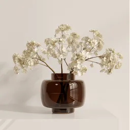 White Blossom Glass Vase