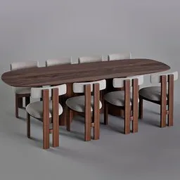 Walnut dining set