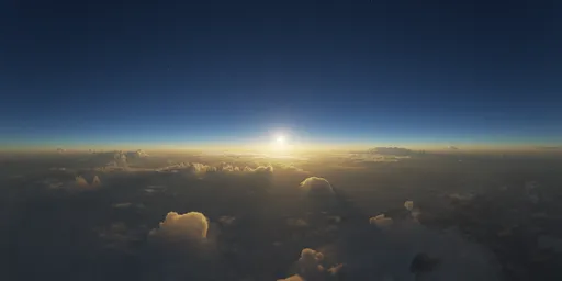 High Aerial Cloudscape Sunset