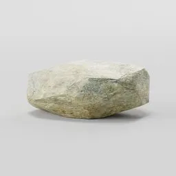 Detailed low-poly 3D boulder model with realistic 2k PBR textures for Blender rendering and landscape design.