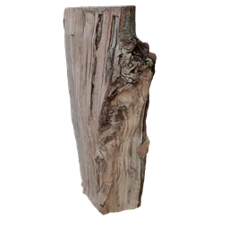 Realistic 3D model of a cut log with detailed textures and quad topology for Blender rendering.