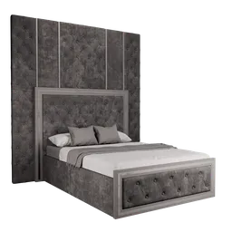 Gray capitone bed 02