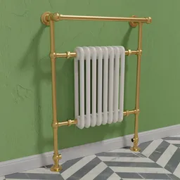 Detailed 3D rendering of an Edwardian-style towel radiator in Blender format.