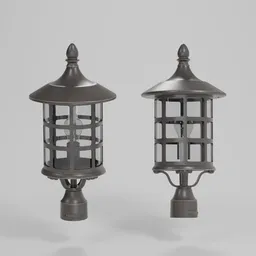 Classic-style outdoor lantern lights