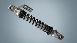 Detailed 3D model of a versatile gas shock absorber, compatible with automotive and robotic applications, rendered in Blender.
