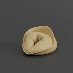Highly detailed 3D model of tortellini pasta, perfect for Blender dynamics and CG simulations.