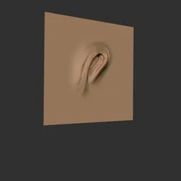 3D sculpted nose detail using ER Nose Brush 26 in Blender, ideal for humanoid and fantastical creature models.