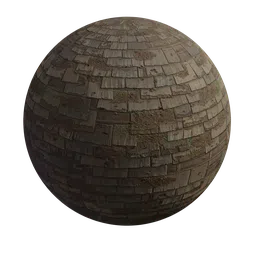 Realistic textured medieval wood shingle material for 3D modeling and Blender PBR applications.