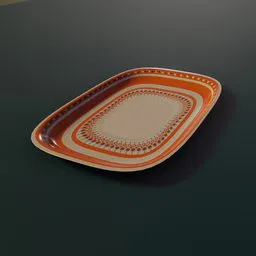 Intricately designed Arabian tea set serving tray 3D model, perfect for Blender rendering.