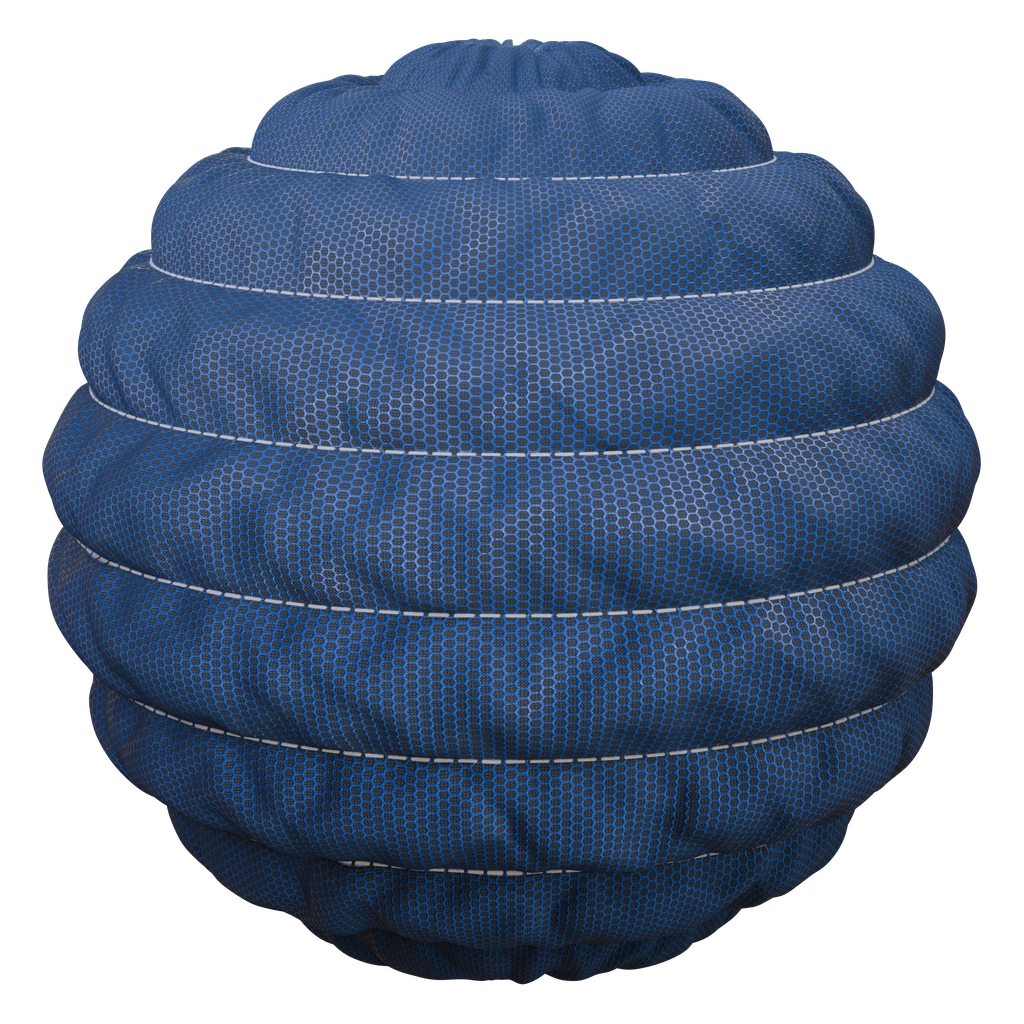 Puffy Synthetic Blue Fabric FREE fabric materials BlenderKit