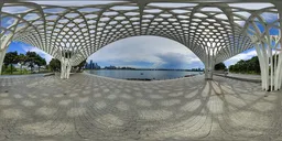 Daytime seaside hollow frame