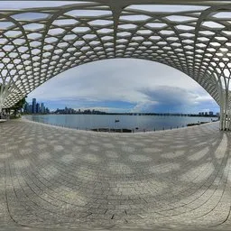 Daytime seaside hollow frame