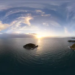 Ocean Coast Cloudy Sunset