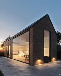 Brick house Glass wall